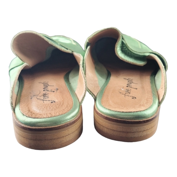 Free People At Ease Mules Green Metallic - Picture 6 of 6
